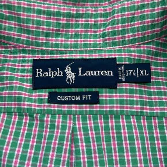 Ralph Lauren Green & Blue Plaid Button Down Mens Extra Large - Picture 3 of 4